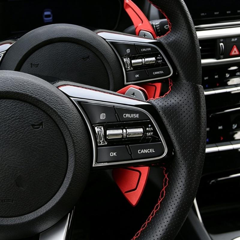 Direct Fit Steering Wheel Button 96720M6120, Black ABS Interior Button Part for 2019-2023 Vehicle Upkeep Repair Use