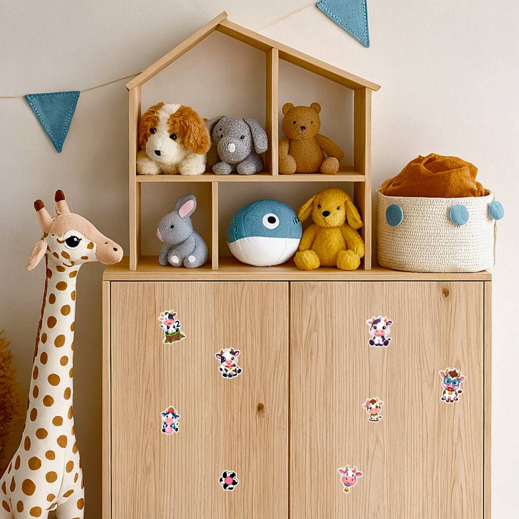 35pcs-50pcs Playful Animals Stickers Cute Farm Life Stationery Stickers  Stickers For Suitcase Fridge Phone Luggage DIY