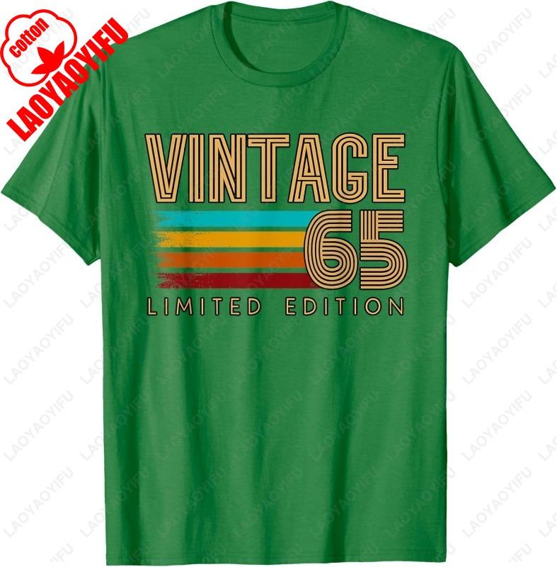 1960 Urodziny Vintage 65 Koszulka 65. Prezent Urodzinowy Śmieszna Koszulka Unisex Streetwear Letnia Oddychająca Bawełna Koszulki Modne Topy