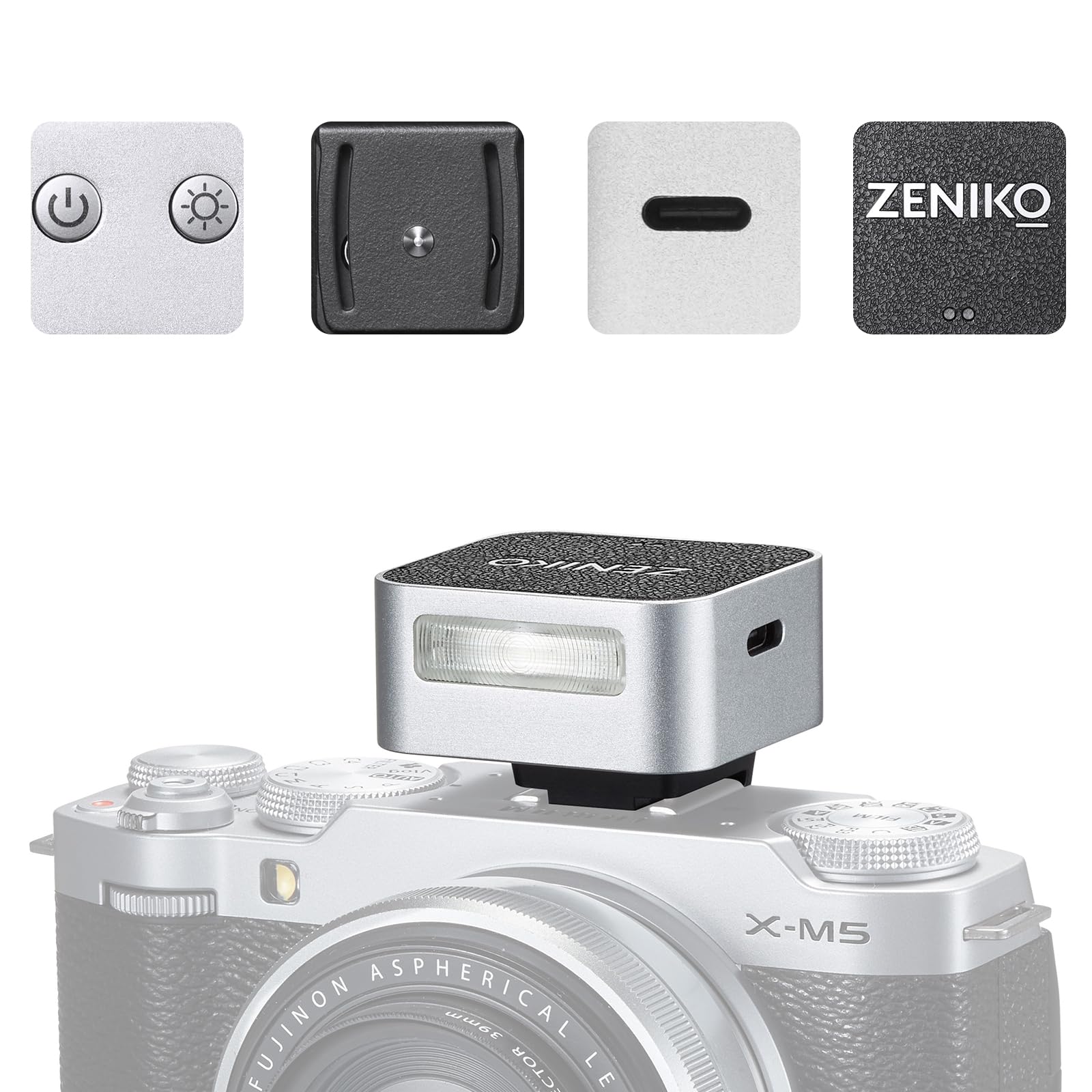 

Zeniko ZF04 Lightweight Mini Flash CCT 372 Full Power Flashlight with Universal Hot Shoe Mount for and Leica Cameras On-Camera Flash, Speedlite,