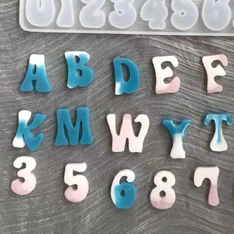 Letter Resin Casting Molds DIY Alphabet Number Casting Mold Jewelry Craft Tools