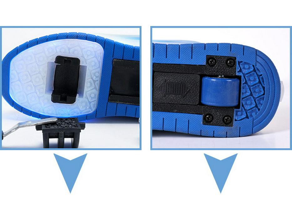 Kids' Light-Up Retractable Double-Wheel Roller Skate Shoes