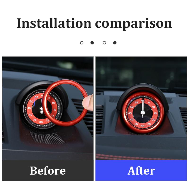 For Porsche Cayenne MACAN 718 911 Panamera Aluminium Alloy Clock Compass Stopwatch Decoration Ring Sticker Car Accessories