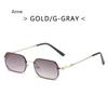 Rectangle Rimless Sunglasses Women Fashion Candy Color Square Sunglasses Men Lady  Designer Black Shades Glasses Gafas