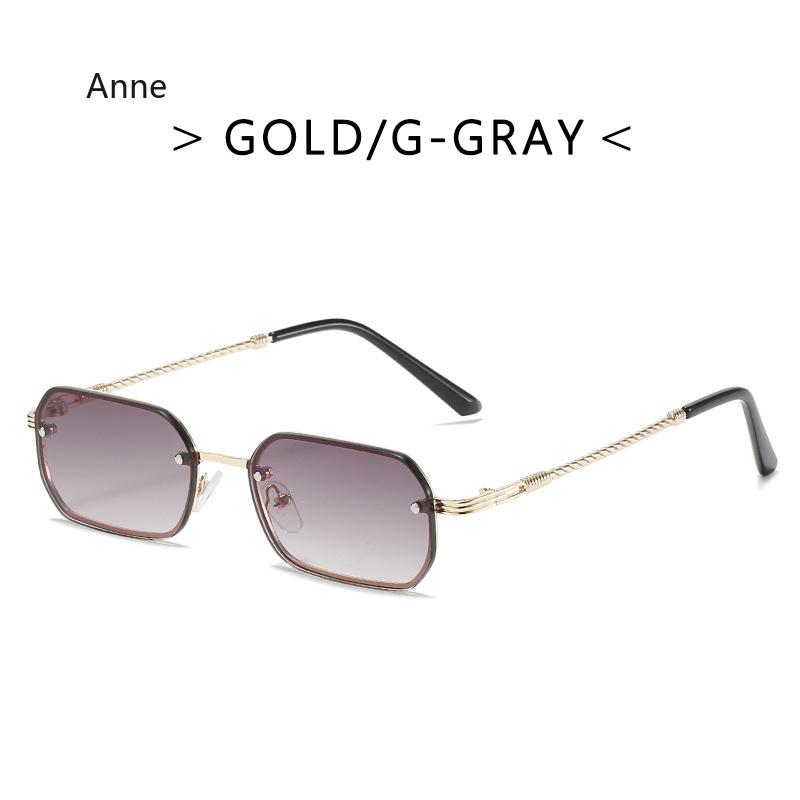 Rectangle Rimless Sunglasses Women Fashion Candy Color Square Sunglasses Men Lady  Designer Black Shades Glasses Gafas
