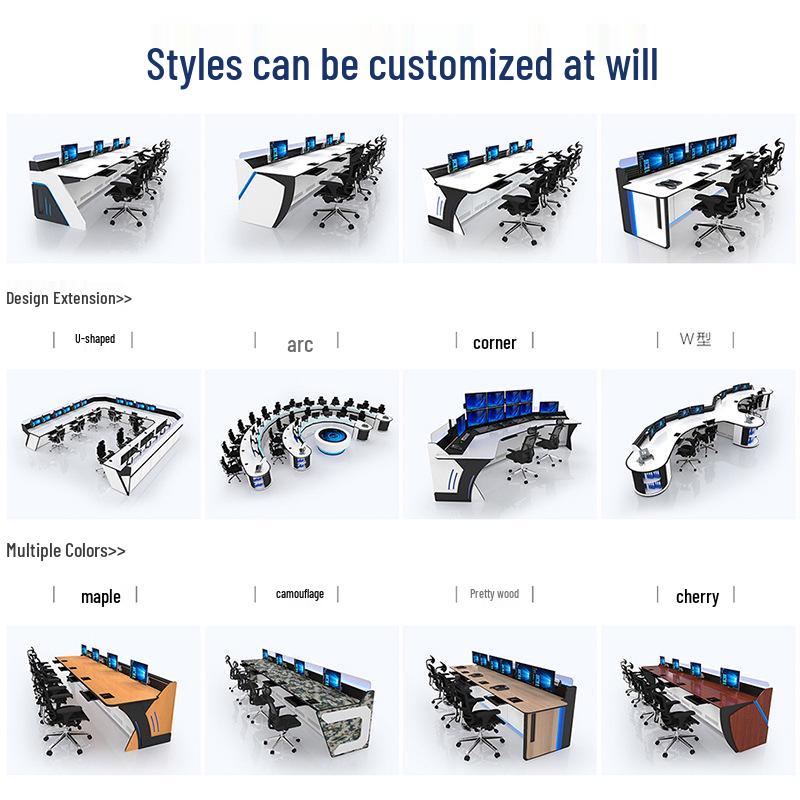 Curved Multi-Unit Intelligent Video Surveillance Control Console System