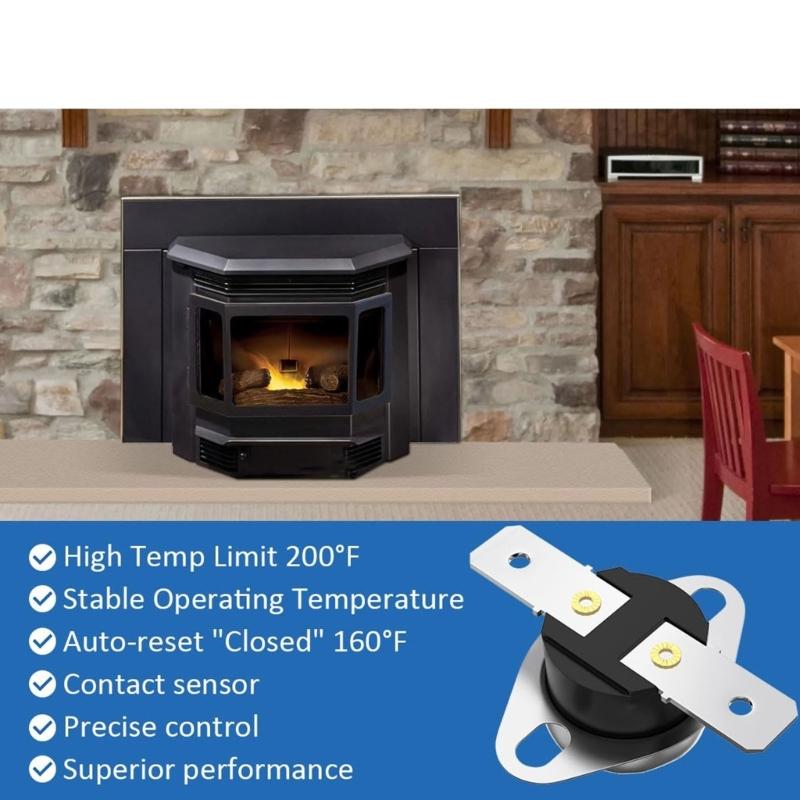 SRV230-0900 Temperature Control Switcher Safety Thermostat Switcher Auto Reset High Temp 200°F for Stove Protection Heating