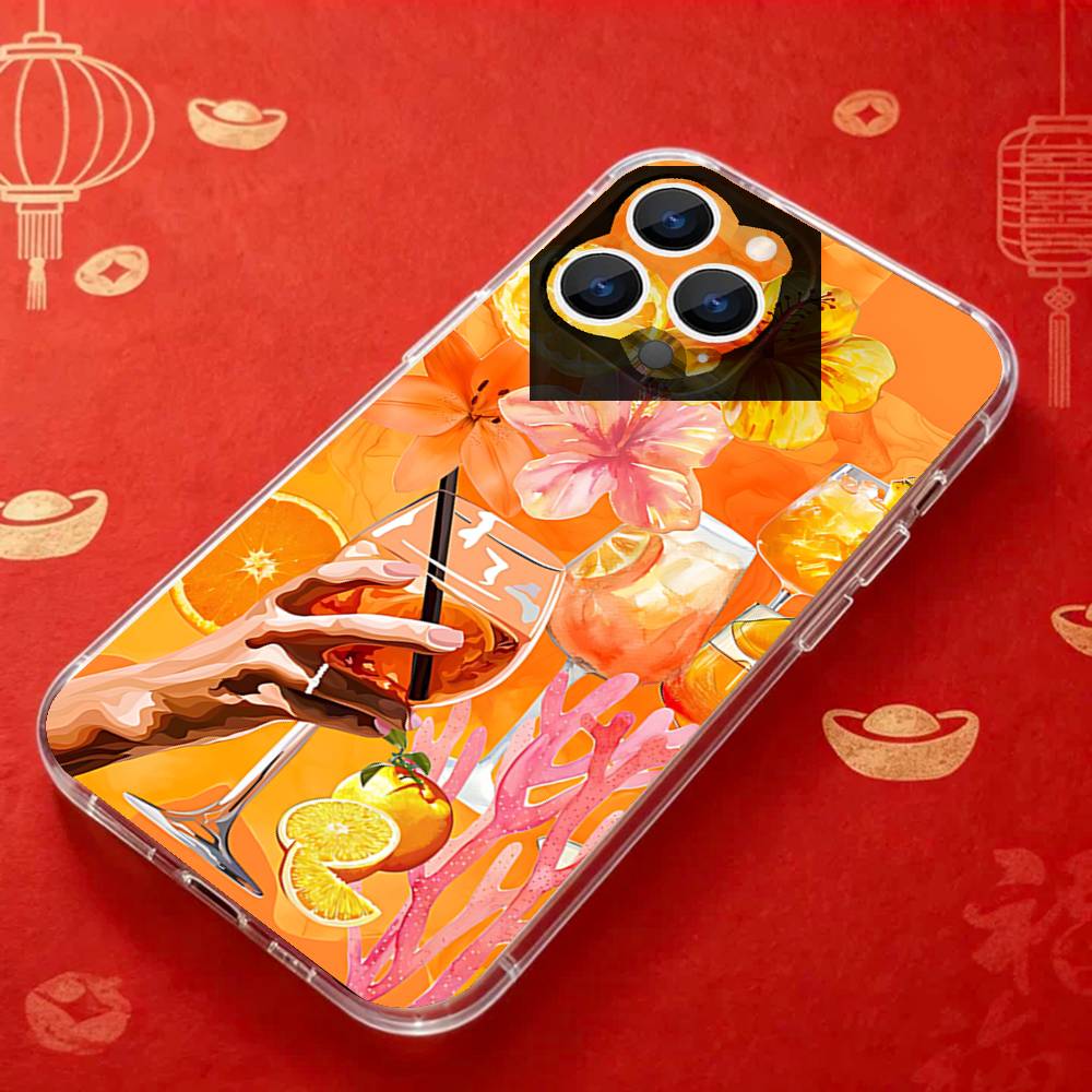 

A-Aperol Art S-Spritz Phone Case For iPhone 17,16,15,14,13,12,11 Pro,Max,Plus,X,XS,XR,SE4,E Mini Transparent Soft Cover iPhone12