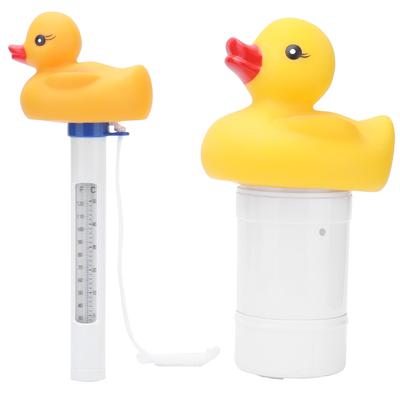 2 Stück Wasserthermometer-Set Hochtemperaturbeständiger Pool Chlor Spender für Teich Schwimmbad