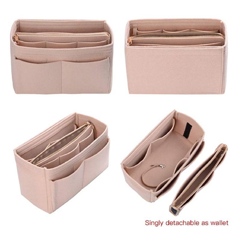 Make-up Organizer Filz-Einsatztasche für Handtasche Reise Innentasche Tragbare Kosmetiktaschen Passen für verschiedene Markenhandtaschen