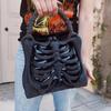 Bolso Gótico de Esqueleto Impreso en 3D Bolso de Mano de Huesos de Caja Torácica Anatómico Espeluznante Monedero de Esqueleto para Disfraz de Halloween Accesorio Estético Oscuro