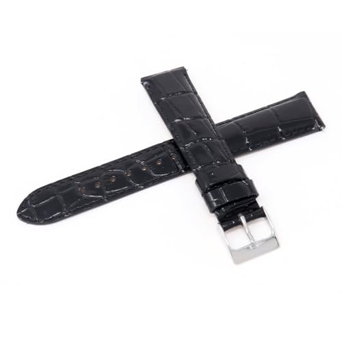 Seiko 20mm Leather Watch Band, Men s, Black, with Care Instructions, Model RS03C20BK