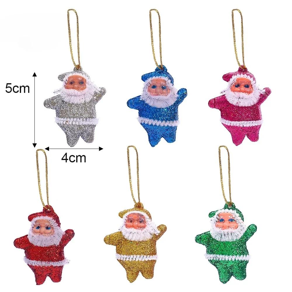

Mini Santa Claus Ornaments Miniature Plastic Xmas Tree Hanging Pendants New Year Holiday Party Home Decoration Kids Gifts Toys 6PCS-(1 Set)