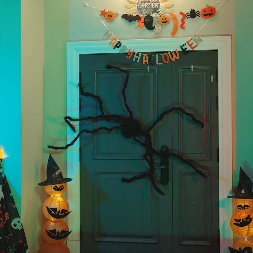 Halloween Spider Decoration 3 Pcs Black 150 Cm