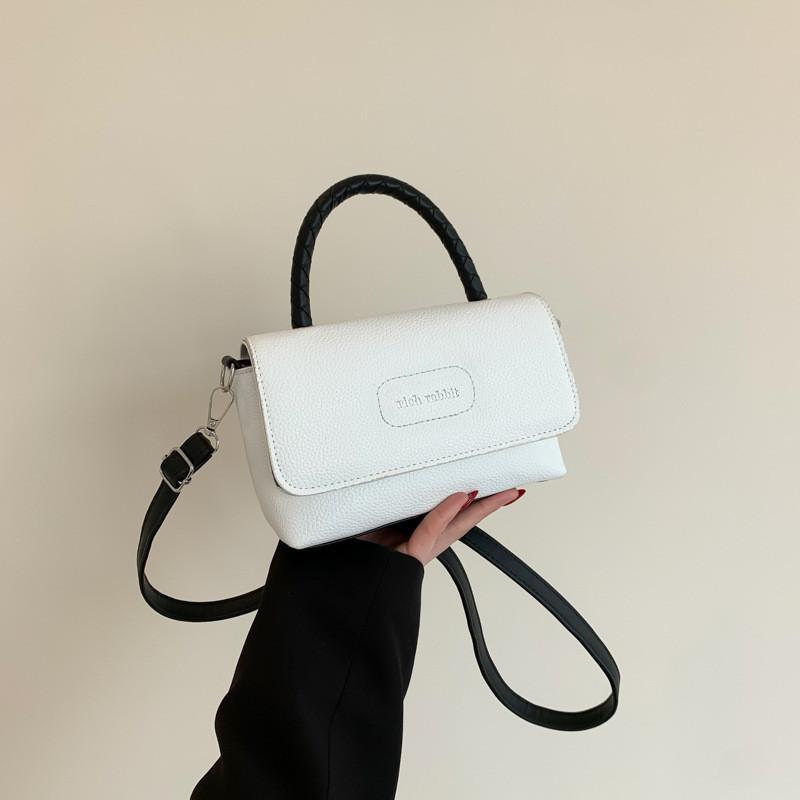 2024 Новая Мода Цветной Блок Минималистичная Летняя Женская Сумка Материал ПУ Универсальная Повседневная Сумка Тоут На Плечо Кроссбоди чёрный