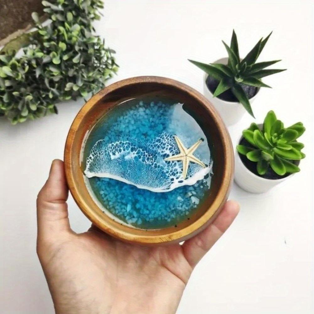 

Handmade Resin Ocean Bowl Decoration, Beach Micro Landscape Ornament, All-season Universal Home Decor, No Power Required