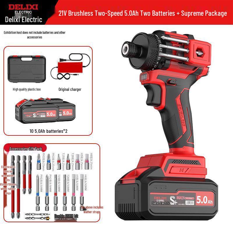Delixi Rechargeable Brushless Electric Screwdriver & Drill Combo
