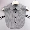 Ins Fake Collar Plaid Shirt Detachable Collars Solid Shirt Womens Dickie Collar White Girls Top Clothes Dickey Collar For Women
