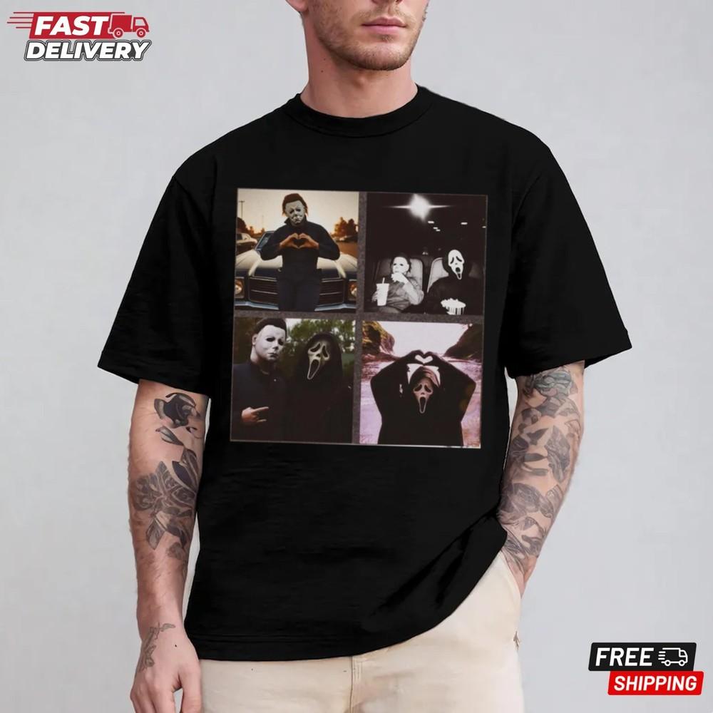 Michael Myers Ghostface Horror Movie T-Shirt Spooky Season Shirt Scary Movie Unisex T-Shirt XXXL