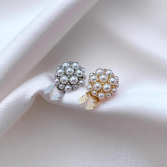 Faux Pearl Button Cover Alloy Elegant Clip-On Button Covers Removable No-Sew Button Covers for Women Shirts Blouses Wedding