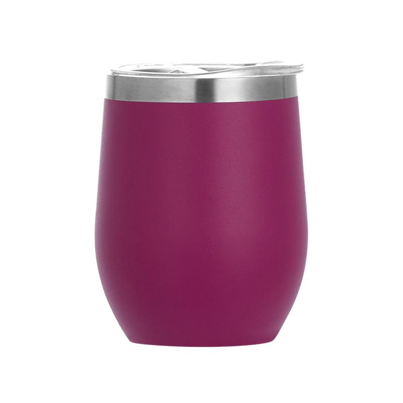 Colors Painted Egg Shape Wine Cooler Coffee Thermos Mug 10oz Stainless Steel Double Wall Wine Vacuum Flask