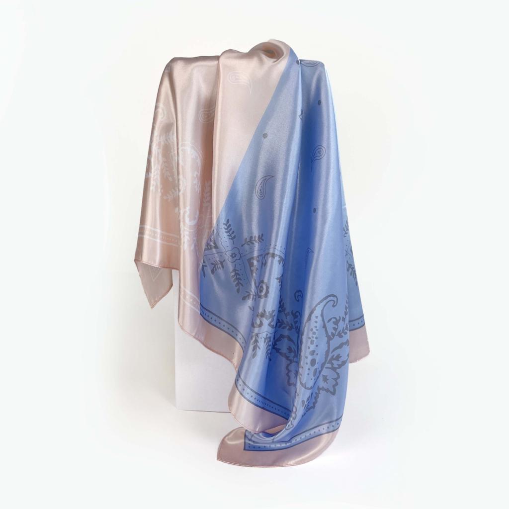 90cm Silk Scarf Women's Satin Large Square Scarf Silk Satin Shawl Cashew Print Turban Scarf