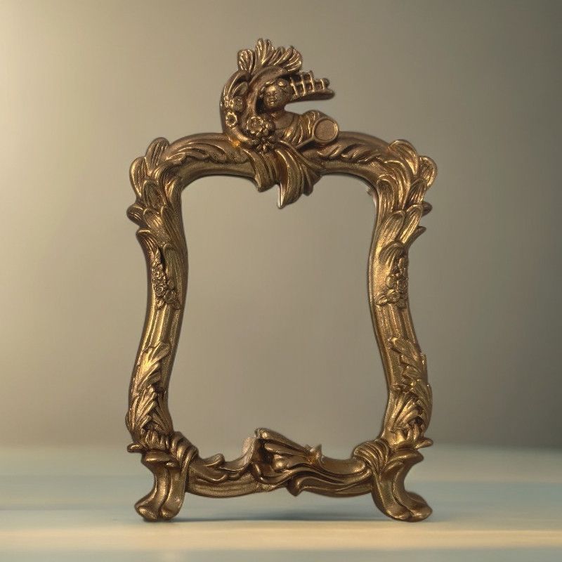 European Angel Palace Retro Mirror French Makeup Mirror Light Luxury Decorative Wall Mounted Makeup Mirror