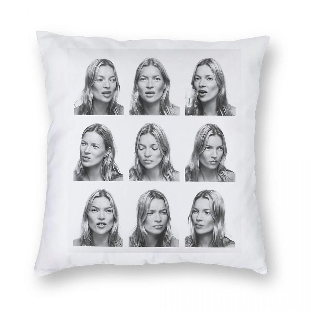 Kate Moss Photo Booth Square Pillowcase Polyester Linen Velvet Printed Zip Decorative Room Cushion Cover