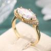 Aesthetic Inlaid White CZ Women's Ring Sparkling CopperColor Geometry Daily Wear Party Jewelry Anniversary Gift