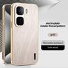 Stripe Thread Texture Leather Back Plating Case For iQOO Neo10 9 9S 8 Pro Plus Anti Fingerprint Slide Camera Protector Shell
