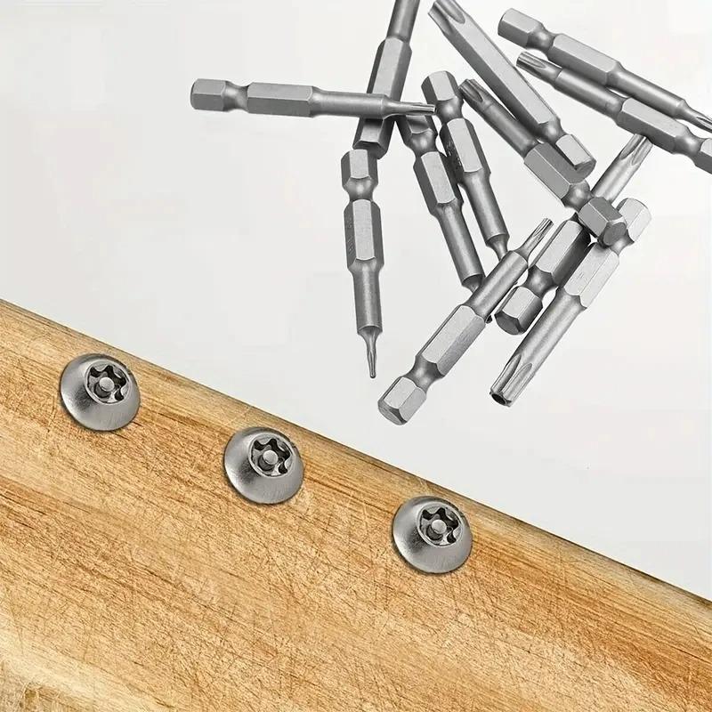 12pcs Torx Screwdriver Bit Set, Magnetic 1/4" Hex Shank,Tamper-Resistant Star Drill Bit Set, 2" Long Bit T5-T40(50mm)
