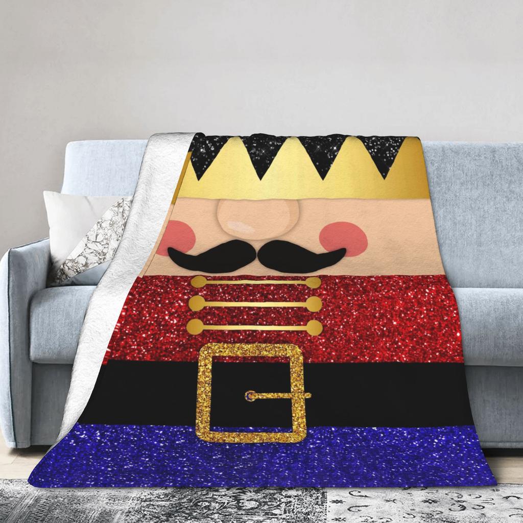 Christmas Nutcracker Flannel Blankets Spring  Soft Throw Blanket for Girls Boys Living Room Print Bedspread Sofa Bed Cover
