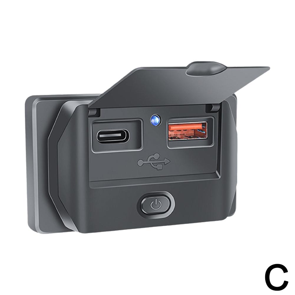 12-24V PD Type-C USB Ports Quick Charger QC3.0 & PD3.0 With Switch Fast Charging USB Power Panel For Motorcycle Car Truck RV