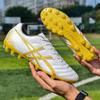 Football Shoes High-top Tf Broken Nails Artificial Flat Leather Feet Boys and Girls Competition Student Training Shoes AG Long Nails