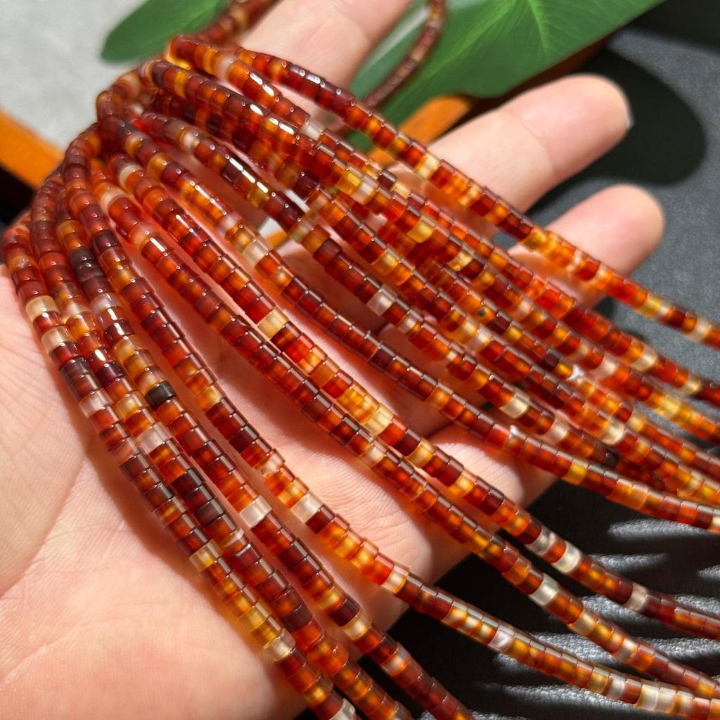 Approximately 4x2mm Natural Banded Persian Red Agate Spacer Beads for DIY Necklace or Bracelet.