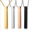 Minimalist Rectangular Geometric Titanium Steel Necklace for Men and Women