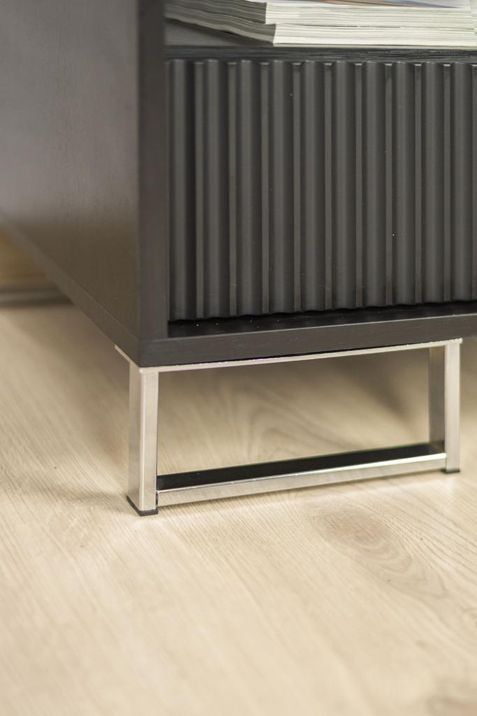 Set of 4 metal furniture legs, silver chrome frame, 20 x 9 cm