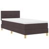 VidaXL Lit Sommier avec Matelas &amp; LED Marron Foncé 80x200 cm Tissu 3342397