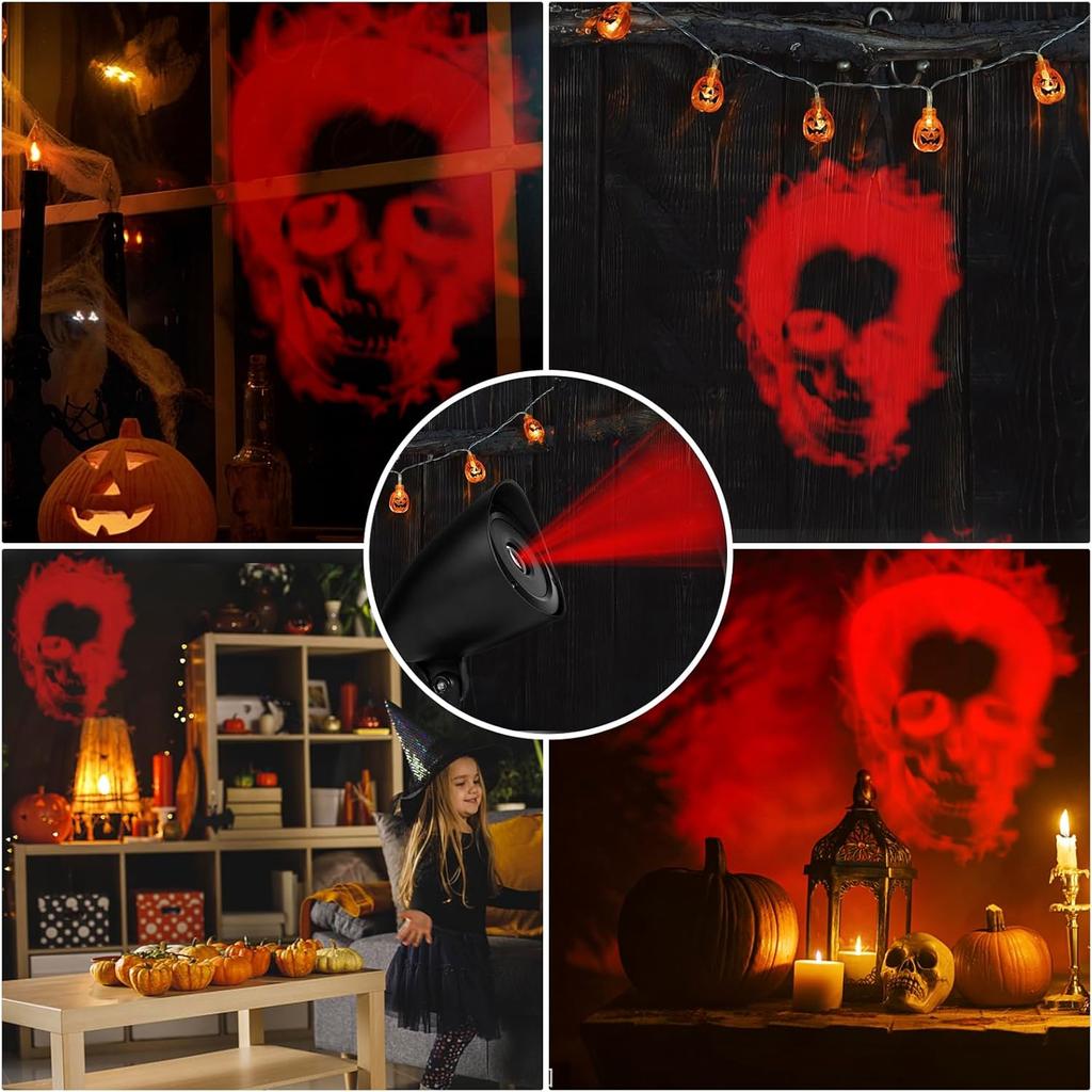 Halloween Projector Lights, Red Skull Projector LED Light, Waterproof Holiday Decoration for Party Yard Garden Outdoor Indoor Landscape Halloween