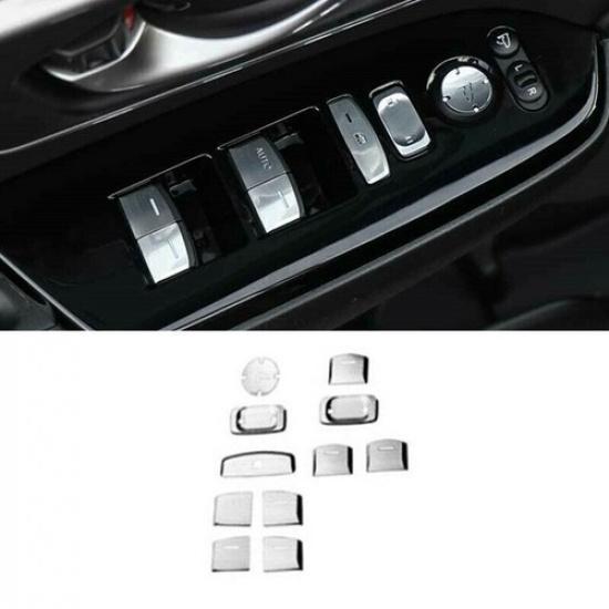 Aluminum 11X Window Lift Panel Switch Sticker Trim For Honda CR-V CRV 2017-