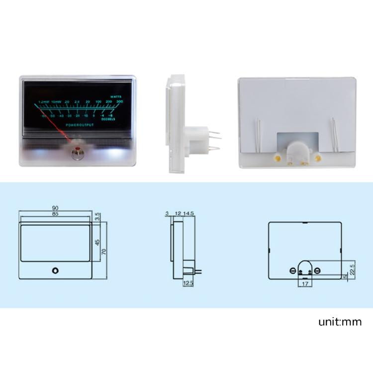 High Precision DB VU Meter Power Discharge Mechanical Flat Meter with Backlights