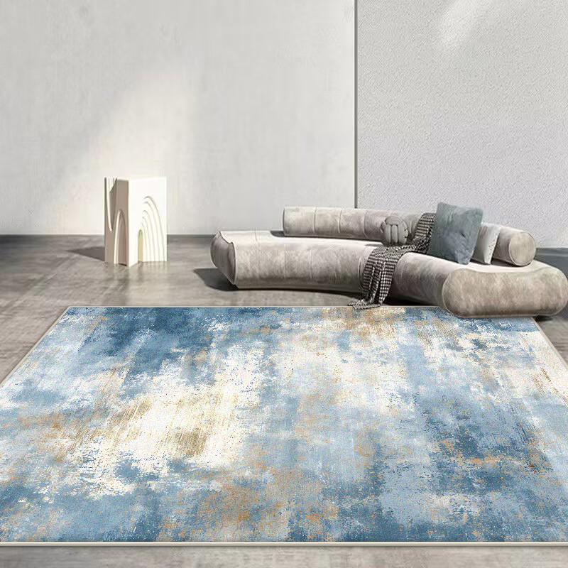 Nordic Abstract Carpet Living Room Rendering Decoration Sofa Blue Large Area Rugs Outdoor Active Non-slip Mat Customizable
