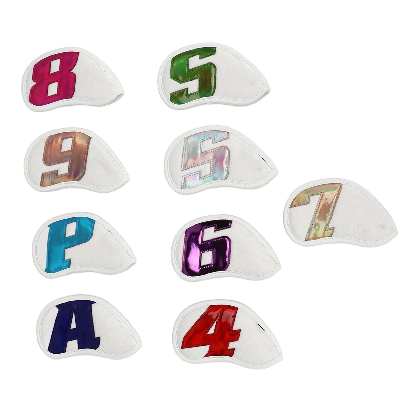 9PCS Golf Club Head Covers Waterproof PU Numbered Golf Club Head Protector for Outdoor