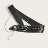 Black Vintage Inspired Waist Belt With Tassel Details For Party Outfits