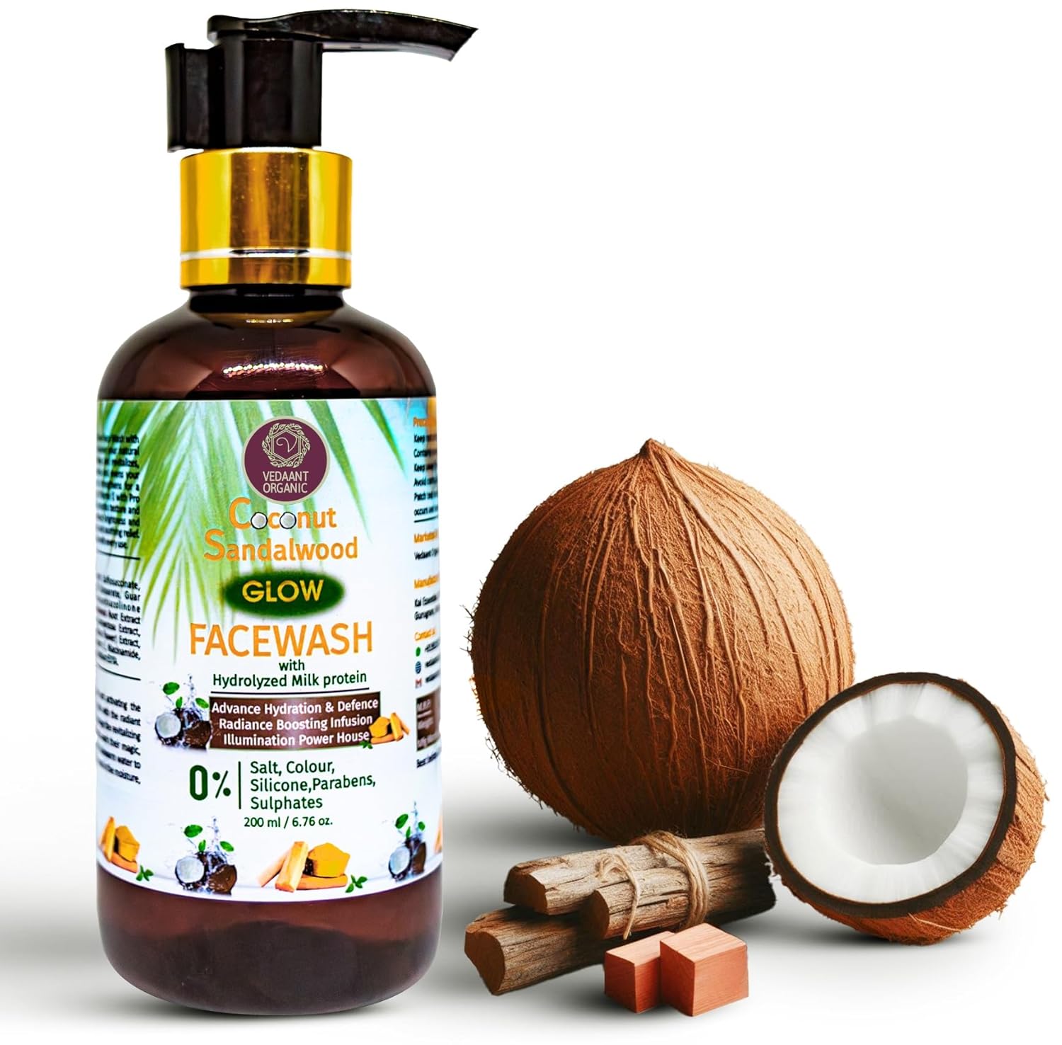 Coconut Sandalwood Glow Face Wash for All Skin Types |200 ml-Pack of 1 200 ML