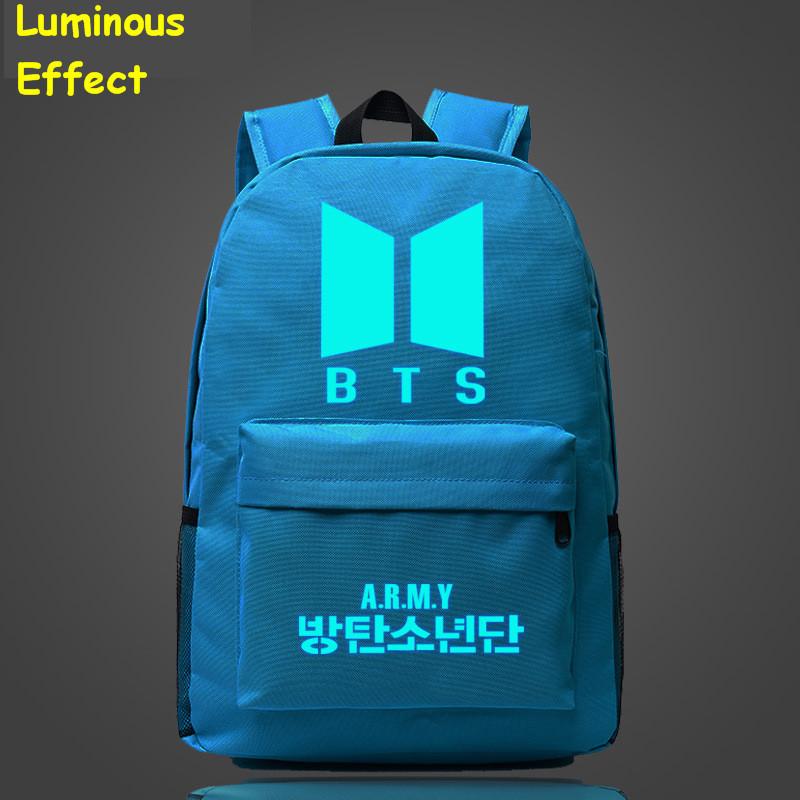 Bts Kpop Bangtan Boys Leuchtender Rucksack Mode Nylon Schulter Reise Tasche Schule