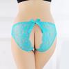 Sexy Crotchless Floral Lace See-through Panties Women Bowknot Briefs Underwear