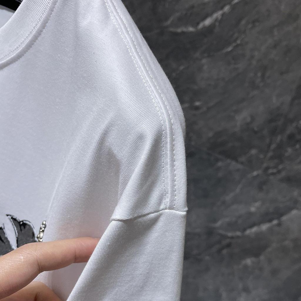 8937 CHROME HEARTS 2026 Summer New High Quality Cotton Round Neck Loose Large Size Men's and Women's T-shirt Couple T-shirt