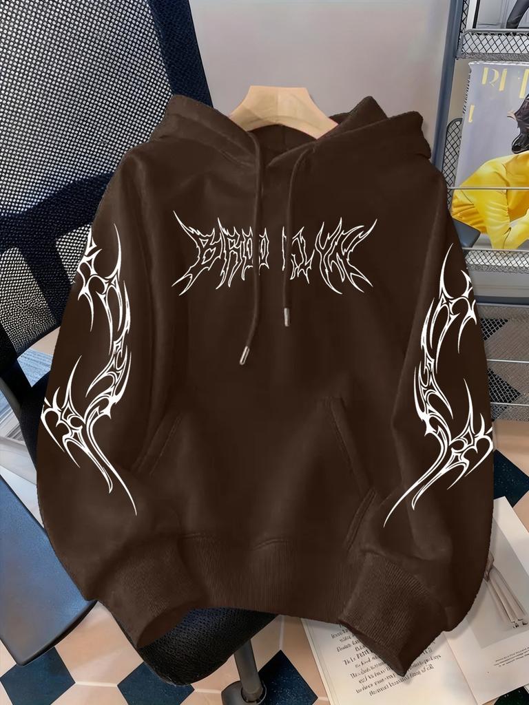 Dark Wind Hooded Sweater Men's Large Size Sweater Magic Sword Printed Jacket Vintage Street Top Tide
