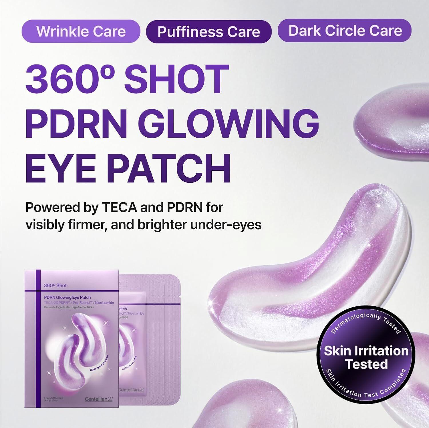 Centellian24 Unisex Dark/Salmon 360 Shot Pdrn Glowing Eye Patch 6Pairs (12Patches)
